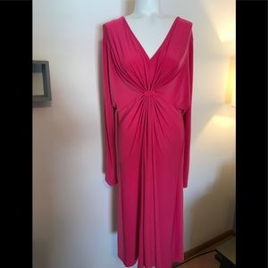 Lane Bryant Pink Stretch Dress, V-Neck.